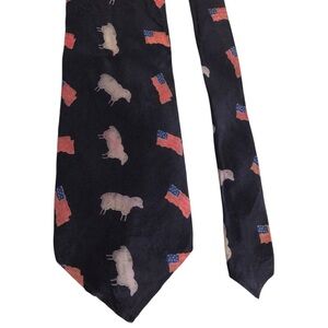Susan Daniels American Flag Sheep Print Tie